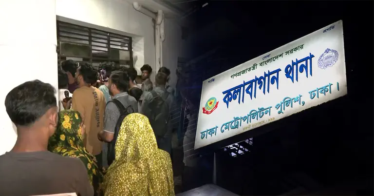 ঘটনাস্থলে স্থানীয়দের ভিড়; কলাবাগান থানা